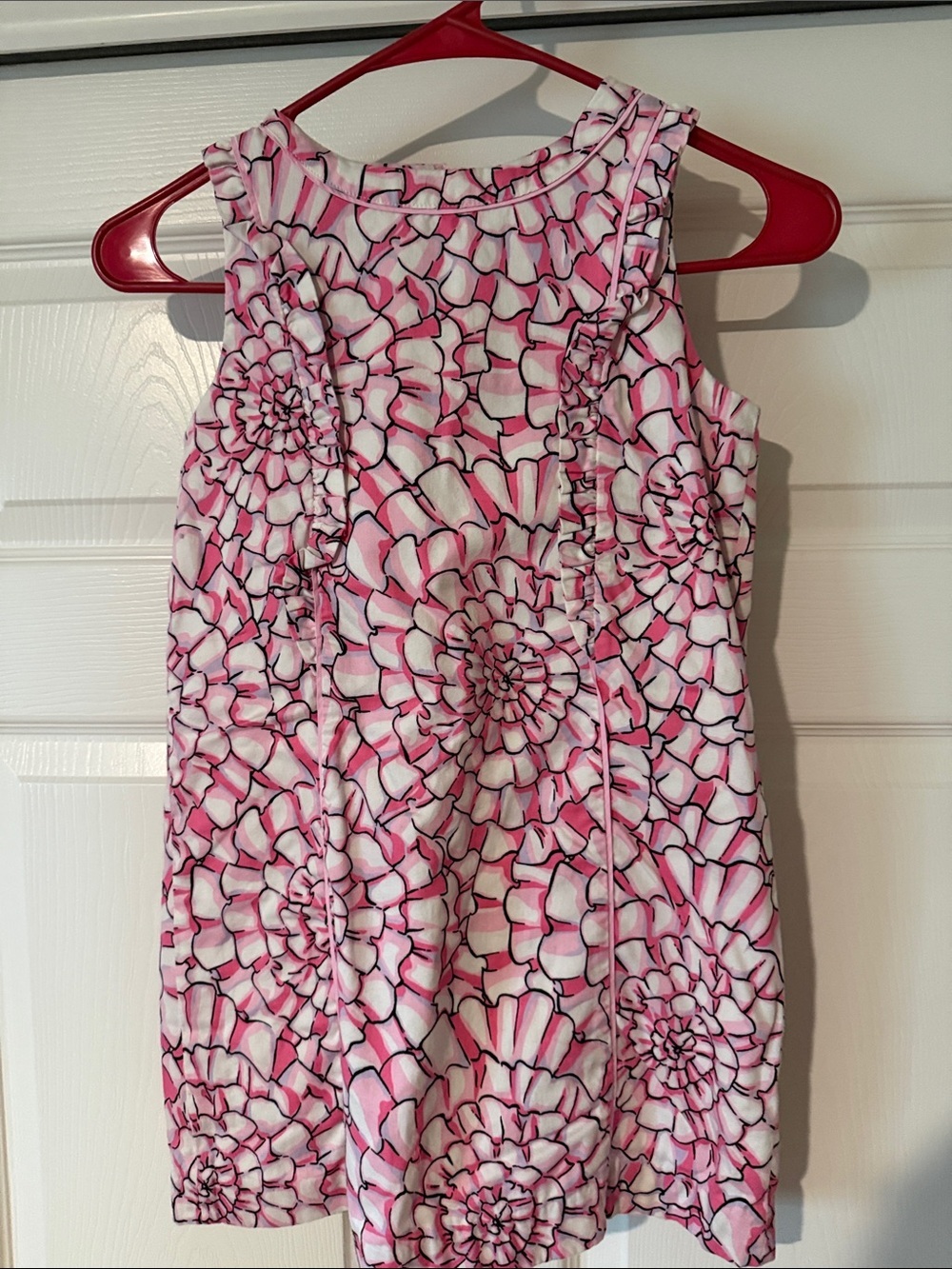 Lilly Pulitzer Girls Pink Floral Ruffle Shift Dress
